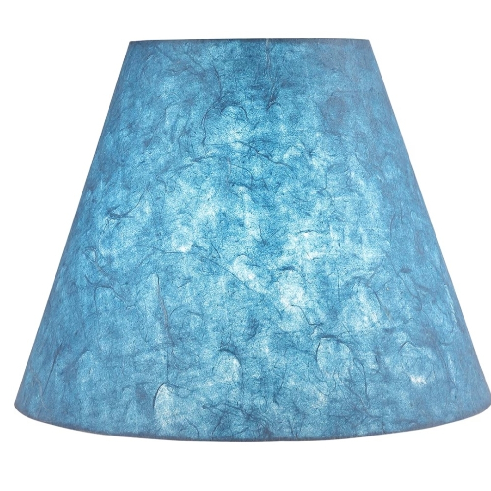 Blue Paper Texture Lamp Shade - Classic Home Accent - Picture 2 of 5